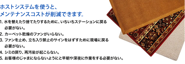 ホストシステムを使うと、メンテナンスコストが削減できます。